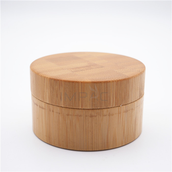 cosmetic screw lid cosmetic bamboo wood cream jar with PP inner 50g