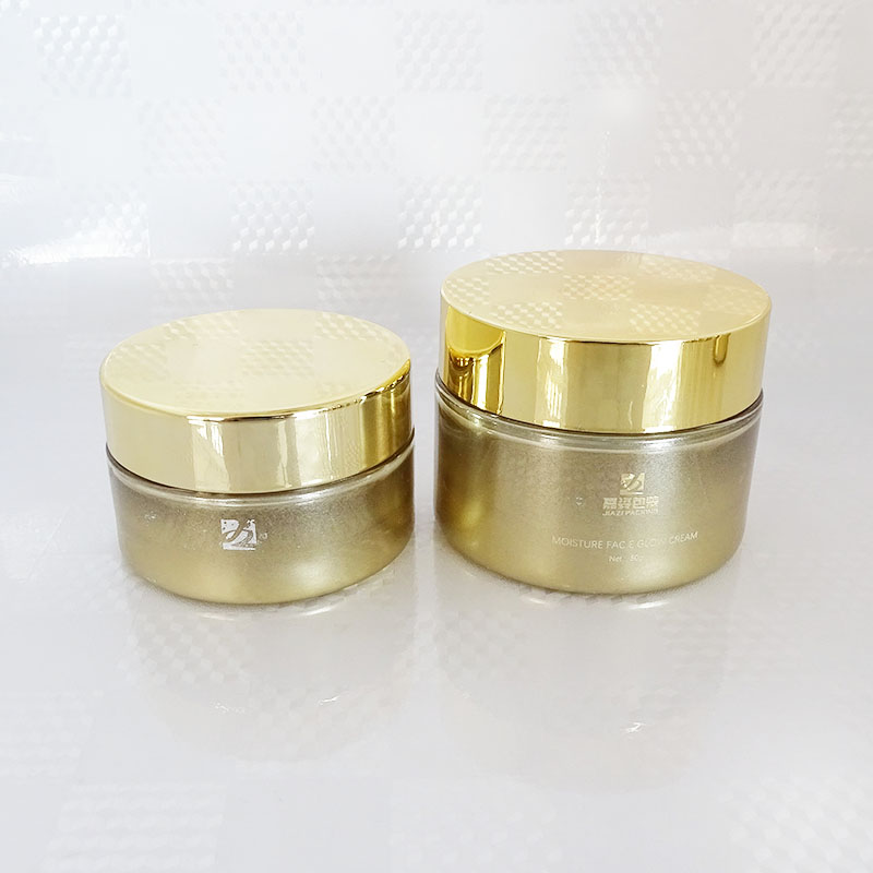 cosmetic set custom rose gold skin care oil lotion pump glass bottle for serum