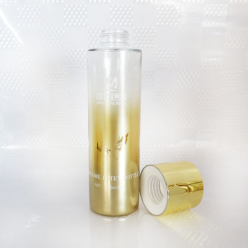 cosmetic set custom rose gold skin care oil lotion pump glass bottle for serum