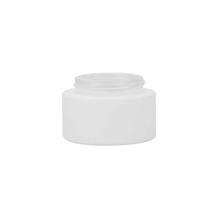 cosmetic skincare jar container 5g 10g 20g 30g 50g 100g hydrating exfoliating scrub matte white glass jar with bamboo screw lid