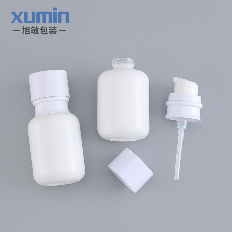cosmetic white glass bottle 50g 50ml 110ml 150ml glass pump bottle packaging