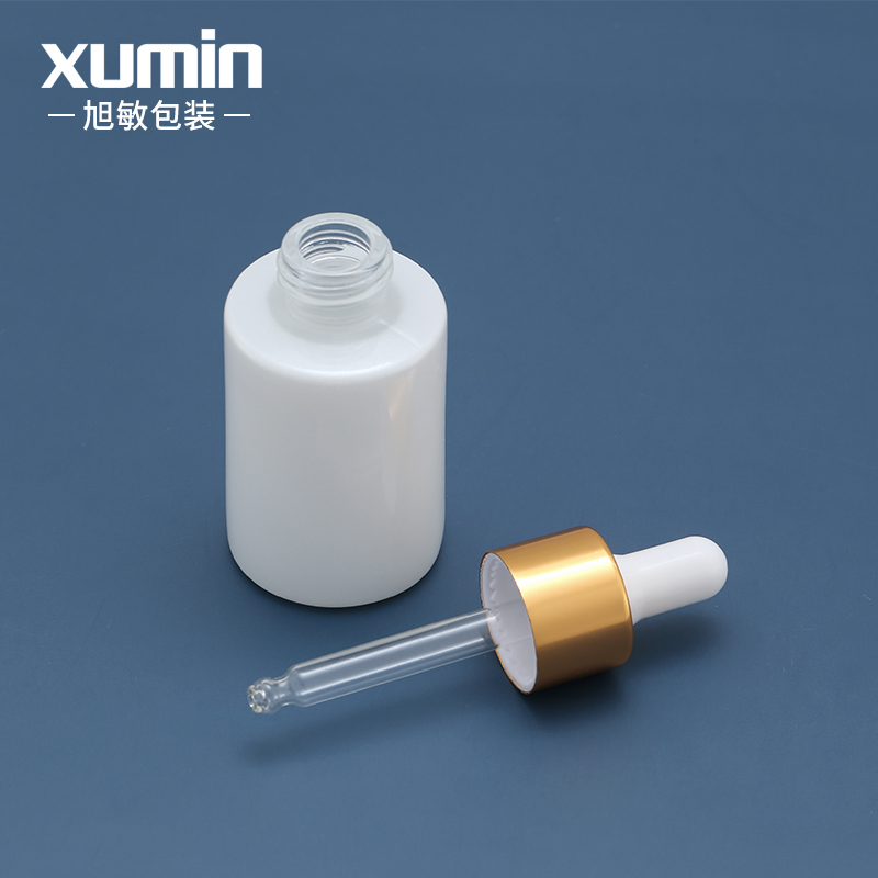 cosmetic white glass dropper bottle 30ml essential oil bottle packaging