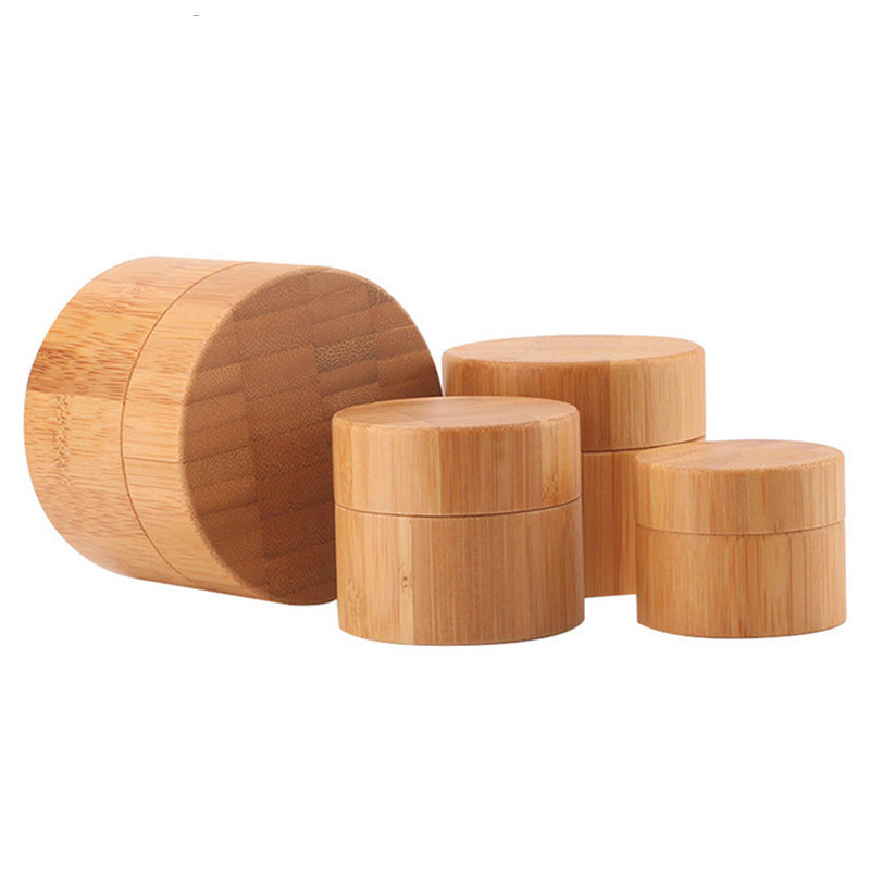 cosmetic wooden jars 10g 20g 30g 50g 100g luxury solid bamboo cream container with engraving