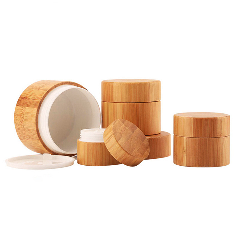 cosmetic wooden jars 10g 20g 30g 50g 100g luxury solid bamboo cream container with engraving