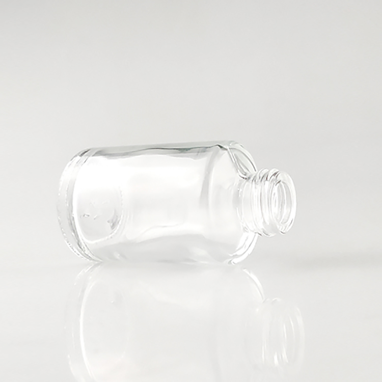 cosmetics clear 30ml flat shoulder glass bottle with dropper for essential oil