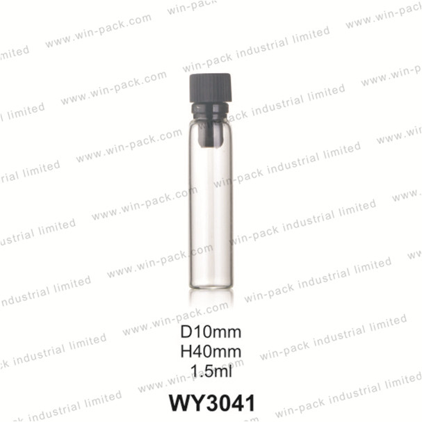 cosmetics clear mini glass sample fancy perfume tester bottle packaging 1.5ml 2ml 3ml 4ml 0.1ml 0.5ml