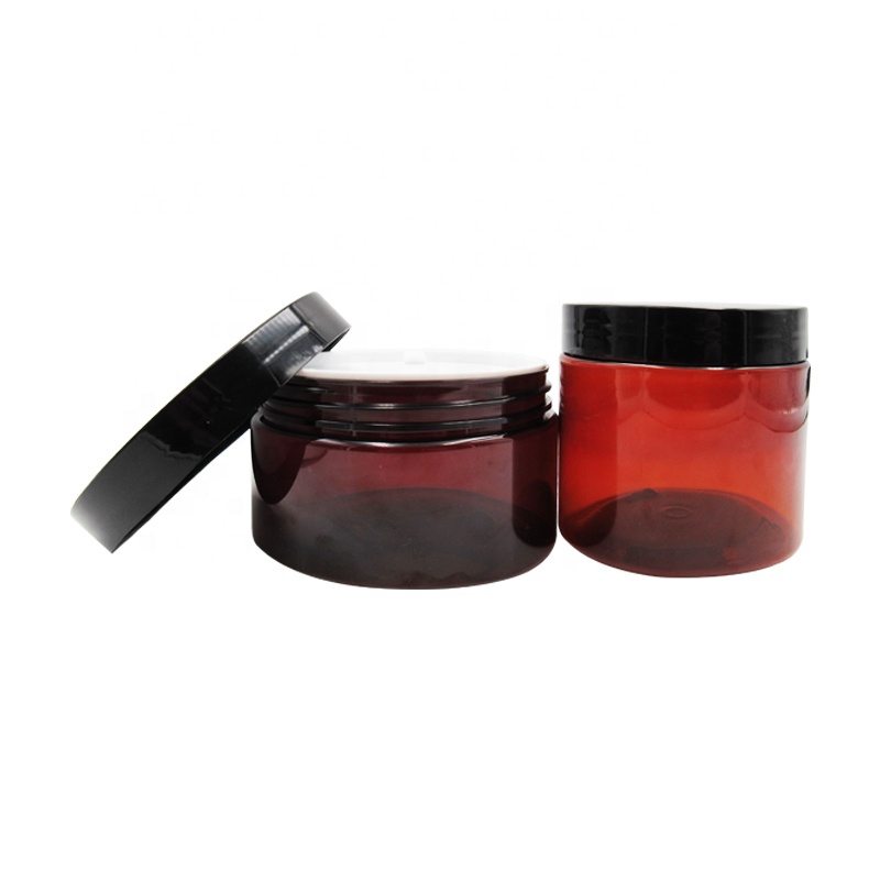 cosmetics containers and packaging 30ml 50ml 100ml PET amber plastic wide mouth jars