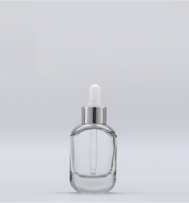 cosmetics containers and packaging 30ml green white cylinder glass dropper bottle
