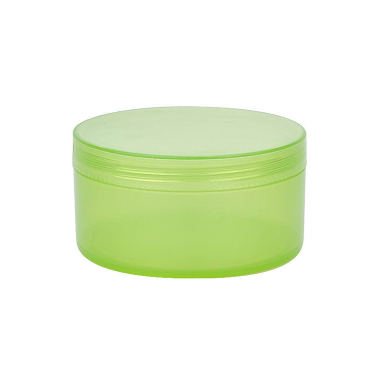cosmetics cream empty jar supplier 300ml green plastic moisturizing face cream body scrub jars