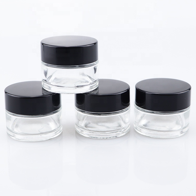 cosmetics glass container empty glass jar with white lid glass jar white top
