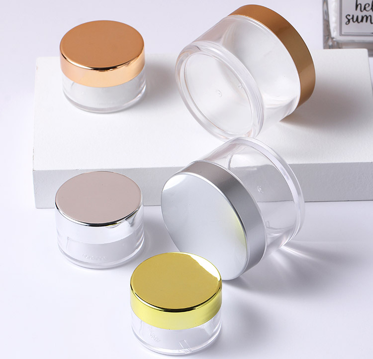 cosmetics packaging containers 0.5oz 15ml clear PS plastic jars for dipping powder nail polish