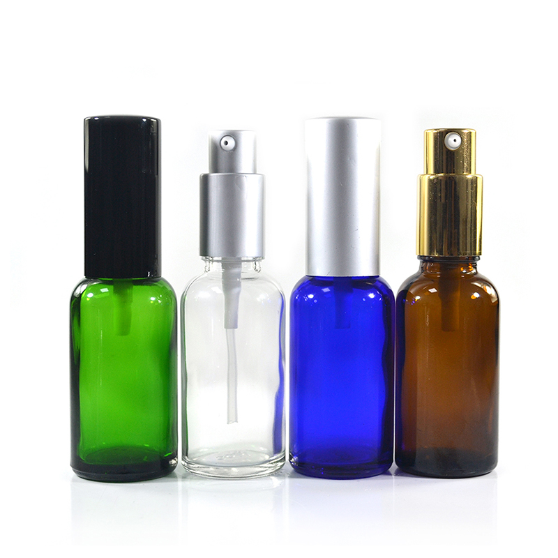 cosmetics packaging empty 10ml 30ml 1 oz 50ml 2 oz 100ml black clear frosted amber essential oil serum glass dropper bottles
