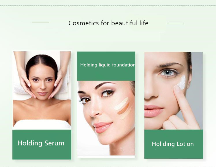 cosmetics packaging empty 30ml 1oz flat shoulder glass pump dropper bottle with silver/gold pump