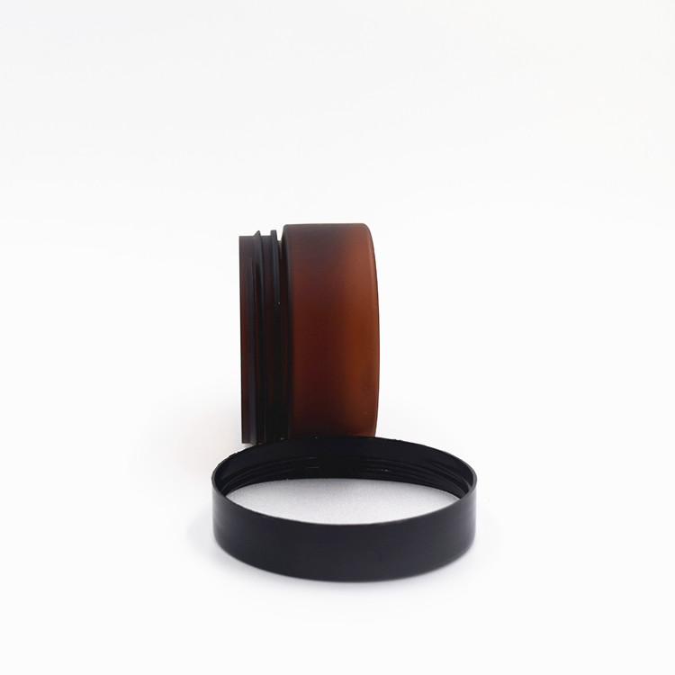 cosmetics products skin care Body cream bottle black cap amber forest plastic 100g cream jar