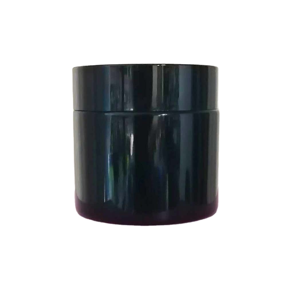 cosmetics shiny black 60g  cream glass jar with black lid for skin care packaging