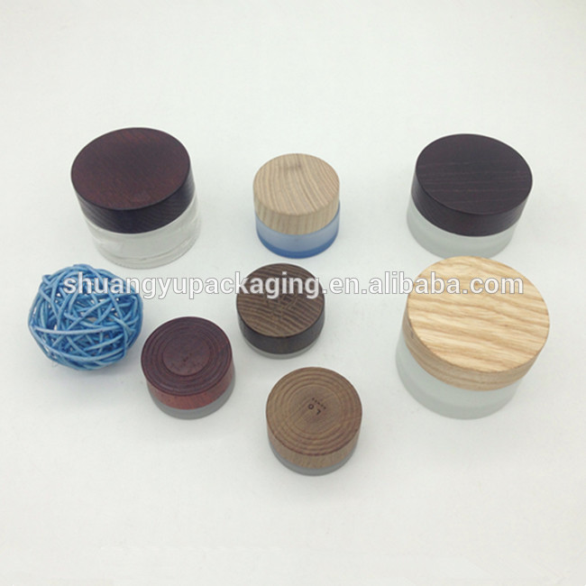 cream glass jar with lid ash wood screw cap