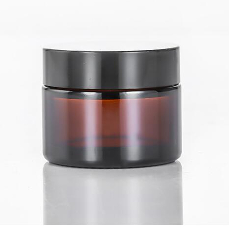cream jar 10g glass cream jar metal lid 5g 15g 20g 30g 50g 60g amber colour with black lid wholesaler supplier