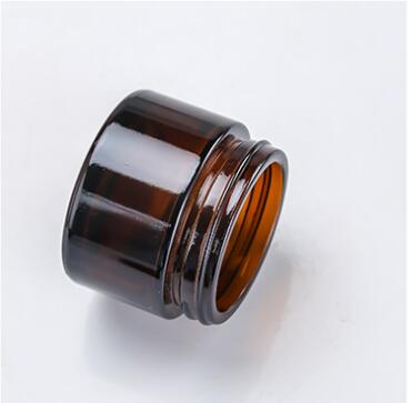 cream jar 10g glass cream jar metal lid 5g 15g 20g 30g 50g 60g amber colour with black lid wholesaler supplier