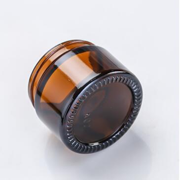 cream jar 10g glass cream jar metal lid 5g 15g 20g 30g 50g 60g amber colour with black lid wholesaler supplier