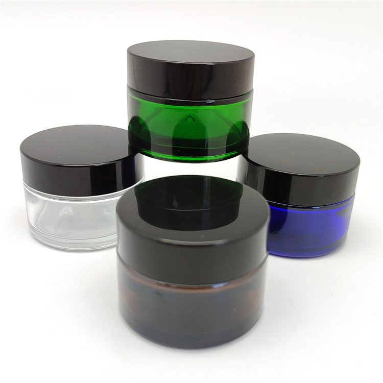 cream jar 10g glass cream jar metal lid 5g 15g 20g 30g 50g 60g amber colour with black lid wholesaler supplier