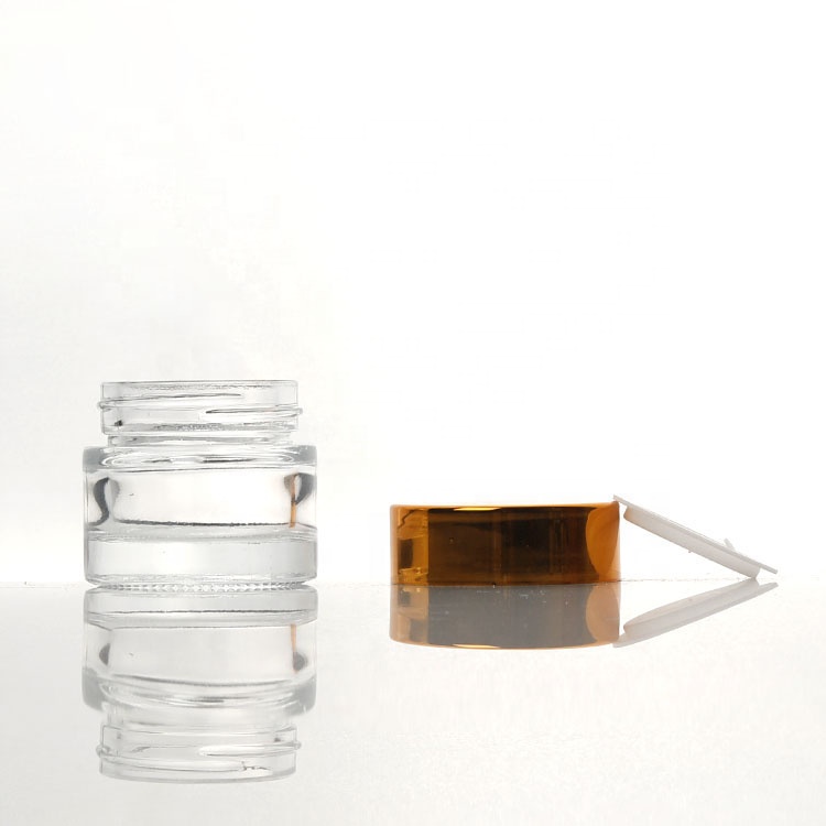 cream jar 5g 3g glass cosmetic 5g container 5g glass jars clear with black lid