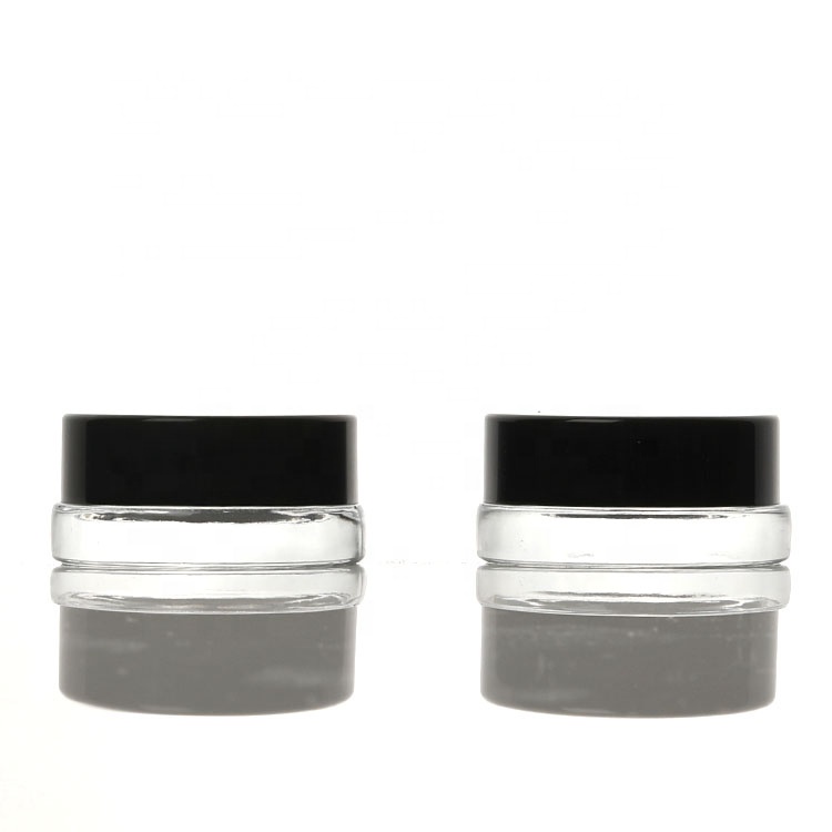 cream jar 5g 3g glass cosmetic 5g container 5g glass jars clear with black lid