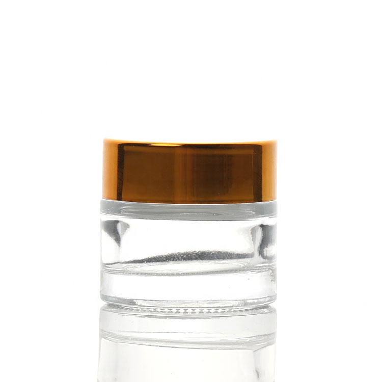 cream jar 5g 3g glass cosmetic 5g container 5g glass jars clear with black lid