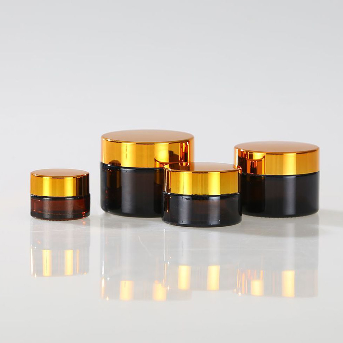 cream jar gold 10 ml frosted glass jar for cosmetics