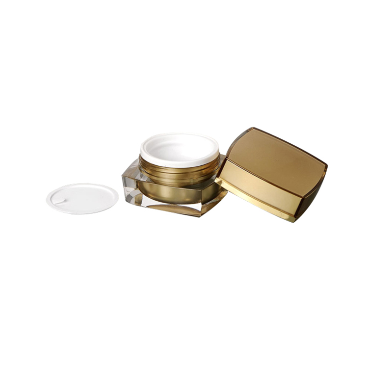 creams lotion herbs ointment jar containers 15g 30g 50g empty acrylic square gold Jars with flat top lids