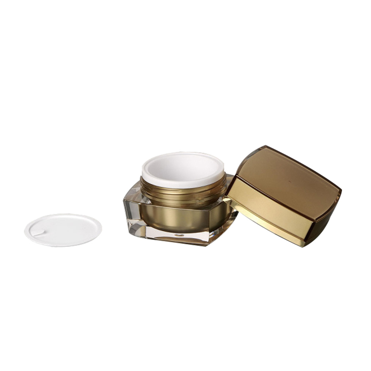 creams lotion herbs ointment jar containers 15g 30g 50g empty acrylic square gold Jars with flat top lids