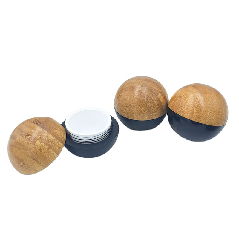 creative 20ml 30ml 50ml glass jar bamboo lid in round shape for face or eye cream