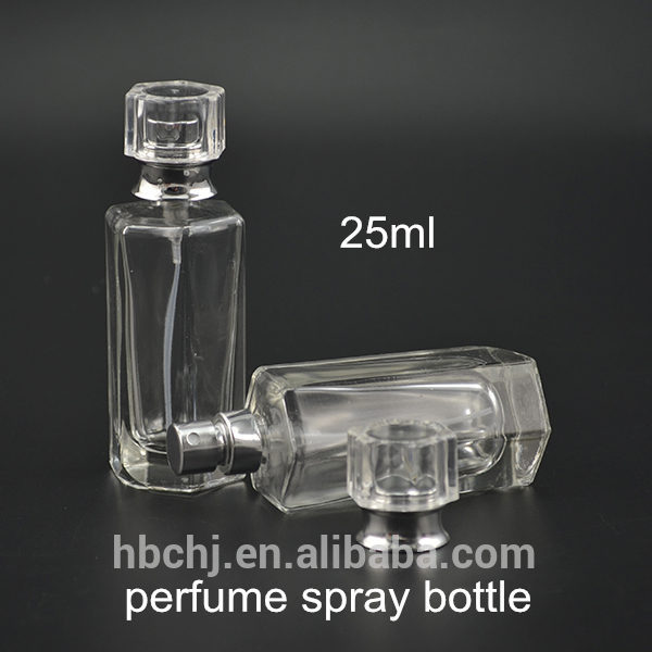 crimping non refillable perfume spray glass bottle 25ml