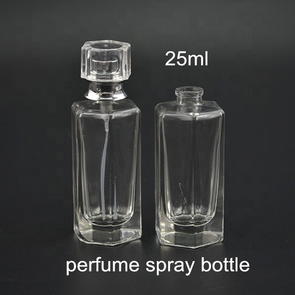 crimping non refillable perfume spray glass bottle 25ml