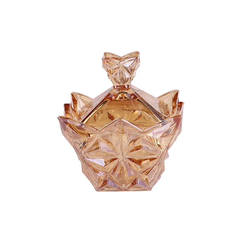 cristal candy pot with foot wedding candy glass pot glass candy jar with stem high quality glassware restaurant kitchen glass