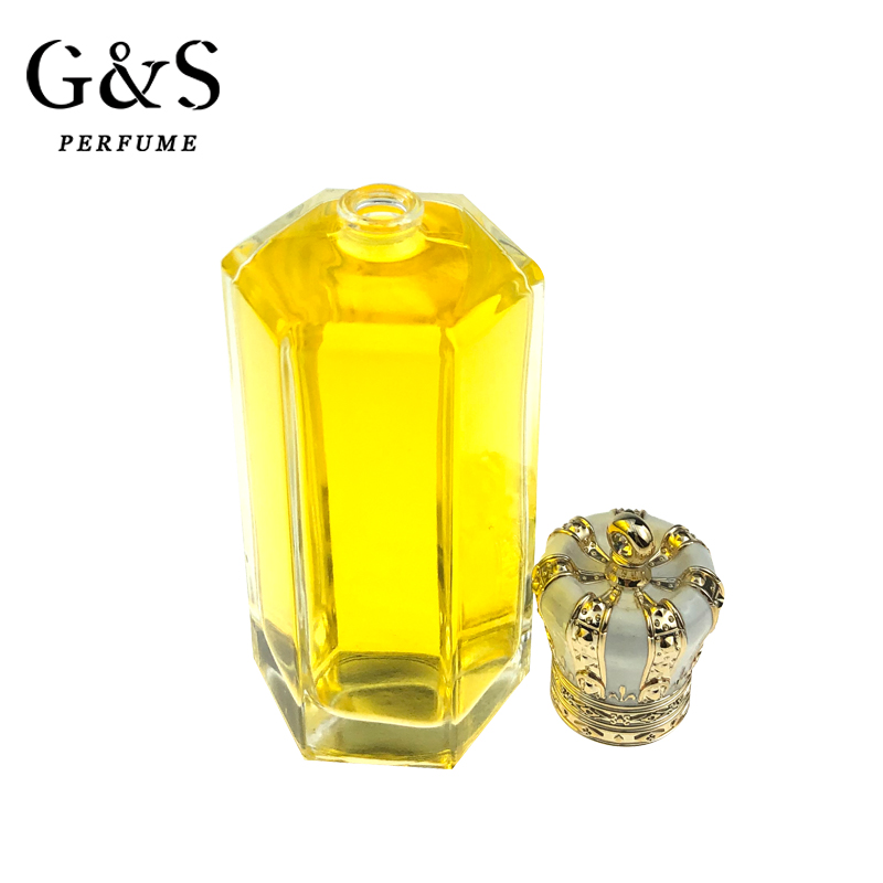 crown cap High-quality New Design Polygon Shape 100ml Luxury customization of Perfume Bottles Empty Glass Spray Bottle