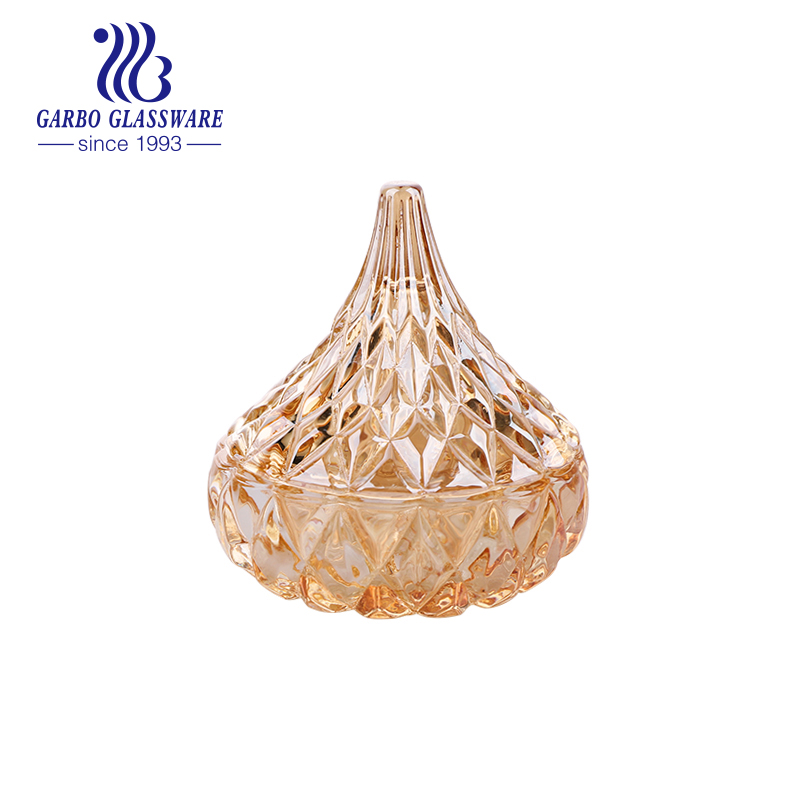 crystal glass candy pot with full decals arabic candy jar high quality restautant glasses candy home decoration whoelsale