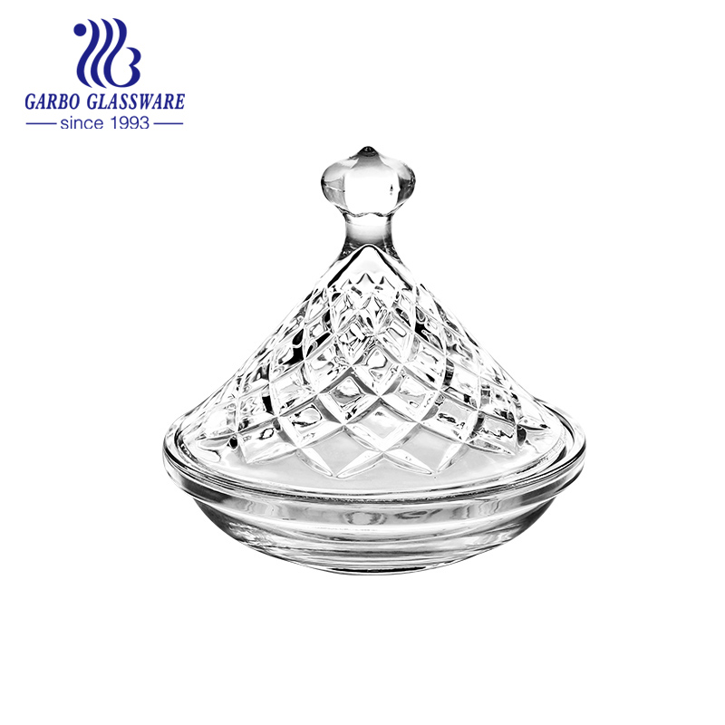 crystal glass candy pot with full decals arabic candy jar high quality restautant glasses candy home decoration whoelsale