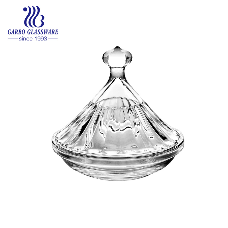 crystal glass candy pot with full decals arabic candy jar high quality restautant glasses candy home decoration whoelsale