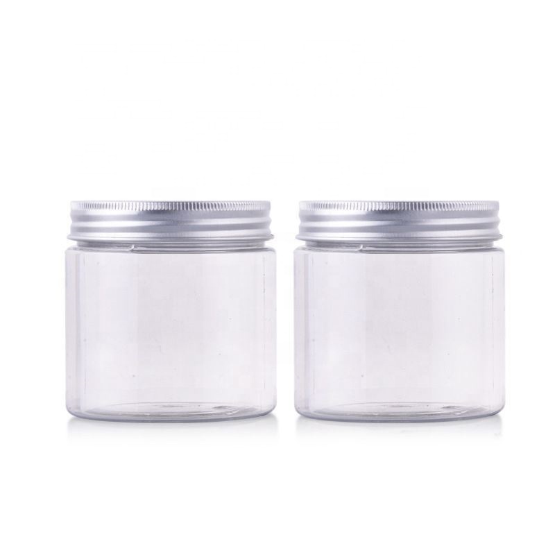 custom 100ml 120ml 150ml 200ml 8oz 300ml 12oz 500ml Clear White Cosmetic Cream PET Jars with Plastic Lids