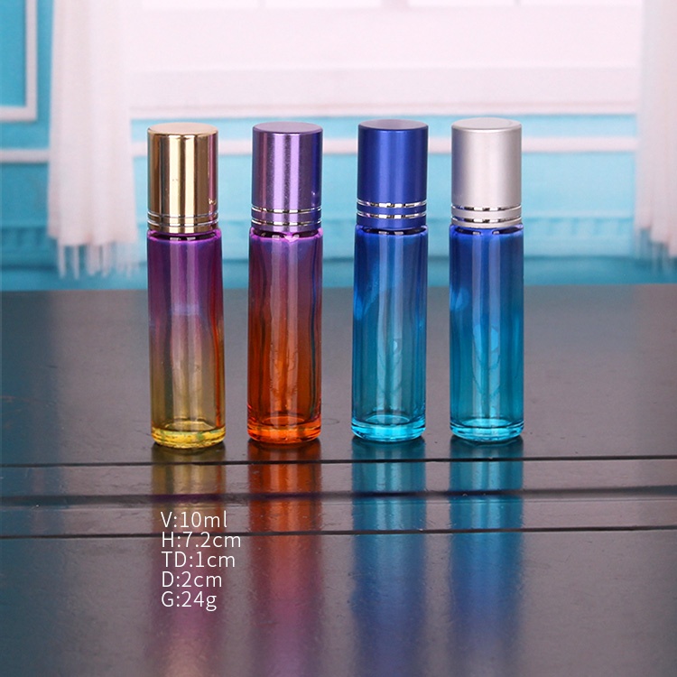 custom 10ml sprayed empty essential oil glass bottle with roll on lid