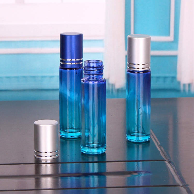 custom 10ml sprayed empty essential oil glass bottle with roll on lid