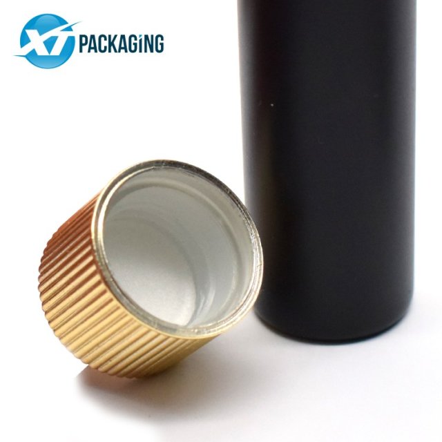 custom 116mm child resistant aluminum tube preroll silver matte black blunt tubes child proof wood printed cap