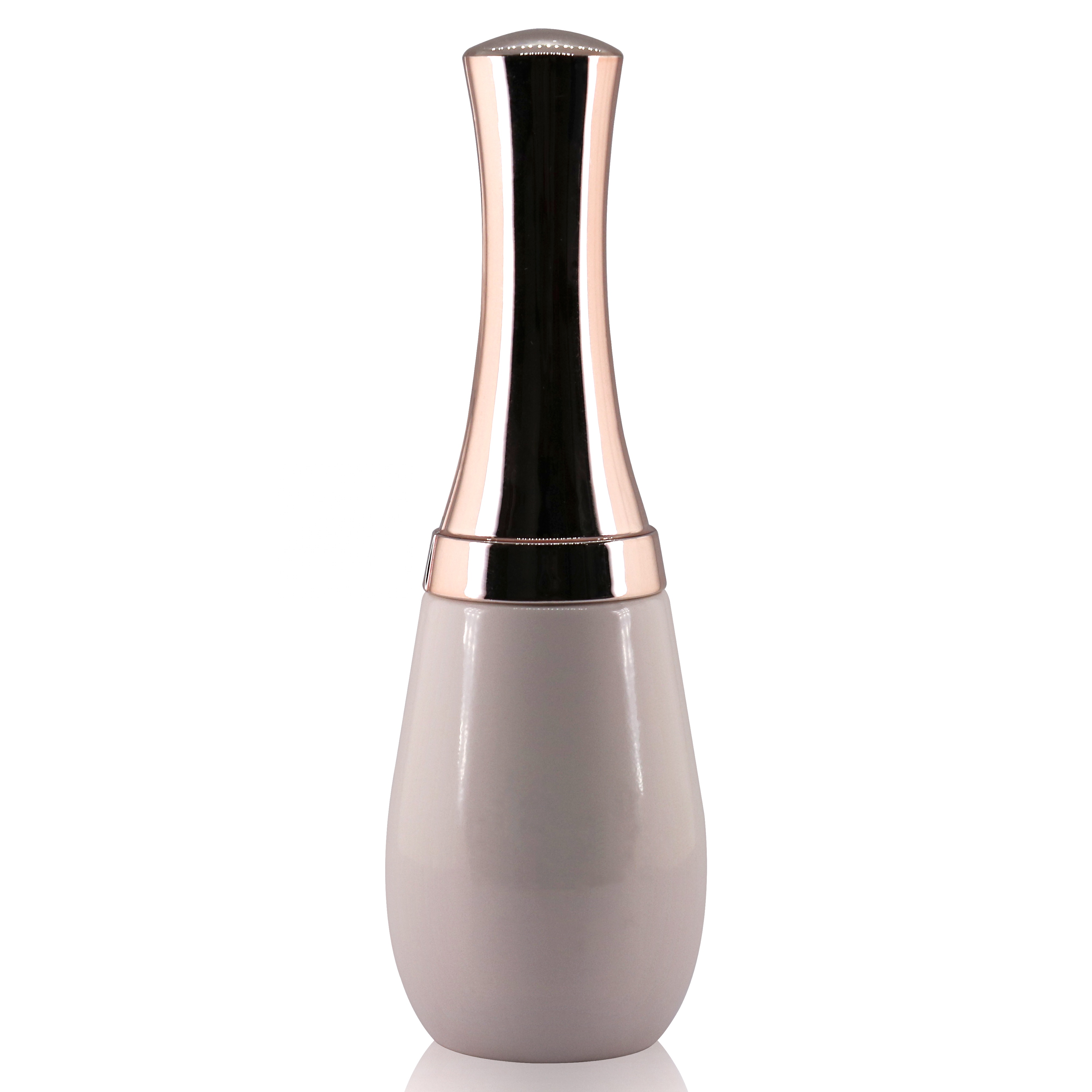 custom 15ml 20ml fancy cream round empty nail polish bottle with brush and gold cap