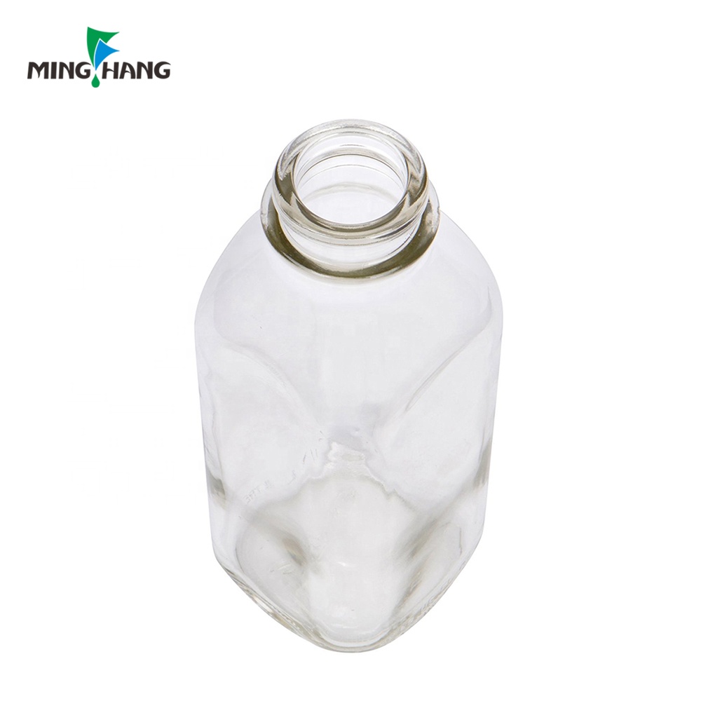 custom 250 500ml 1000ml 1 liter square tea breast storage buttermilk Milk Glass Bottle With Lid