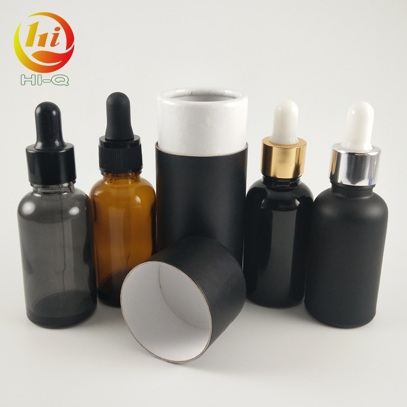 custom 30 ml black amber bottle glass pipette essential oil 1oz bottle cardboard tubes