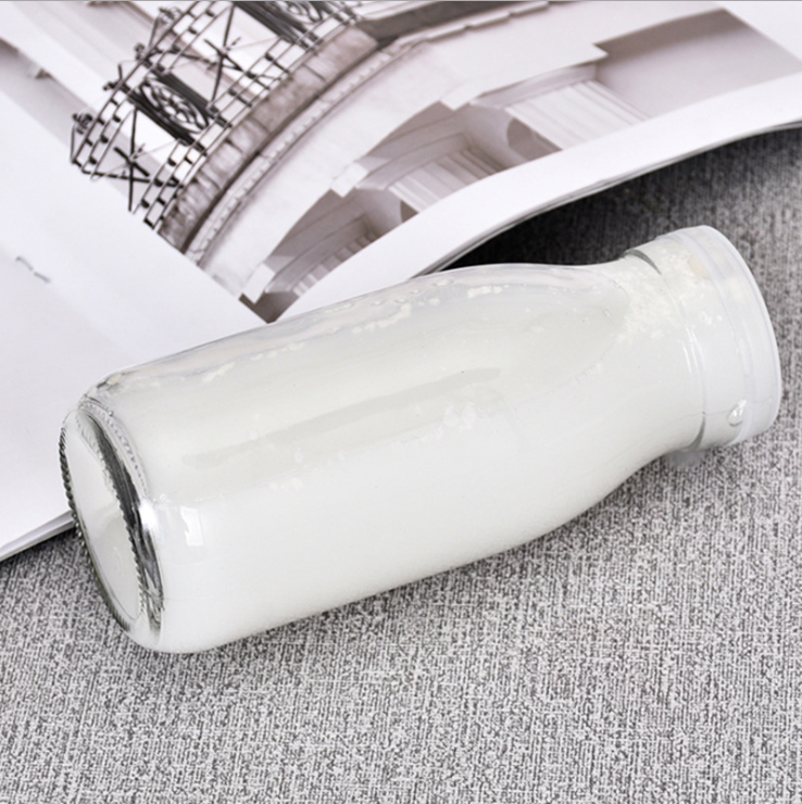 custom 300ml 500ml 750ml 1000ml baby feeding fresh milk shake juice tea glass bottle clear storage milk bottle with lid