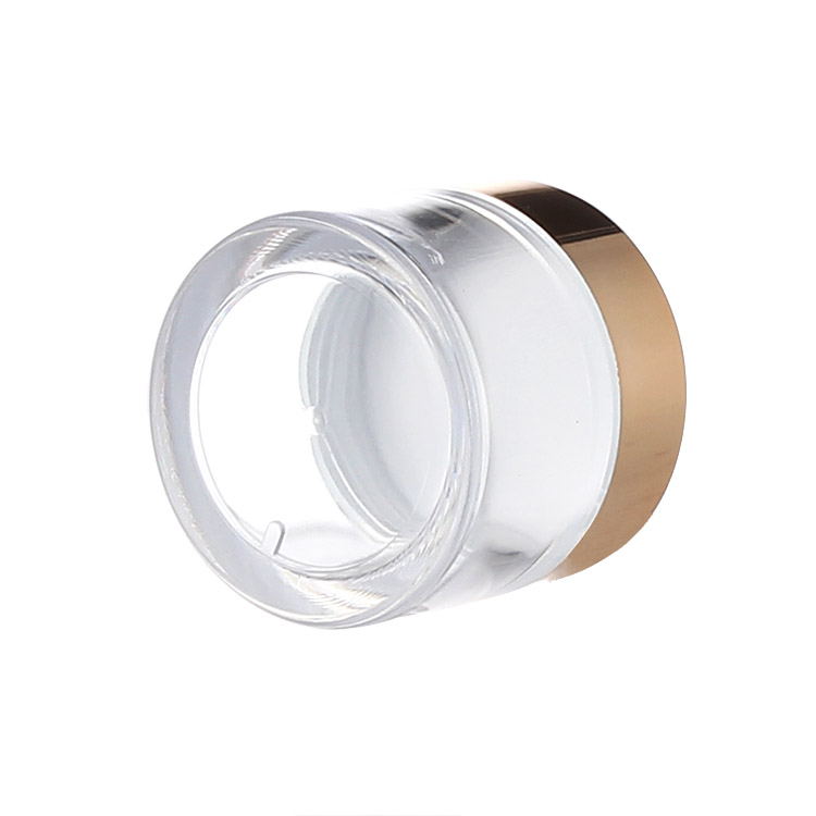 custom 30g luxury plastic cosmetic packaging face cream jar with golden cap