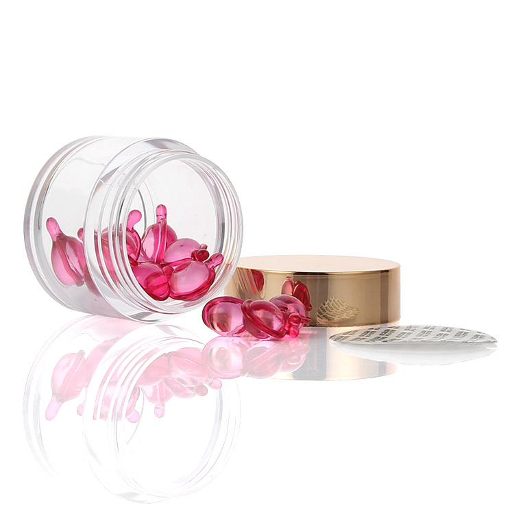 custom 30g luxury plastic cosmetic packaging face cream jar with golden cap