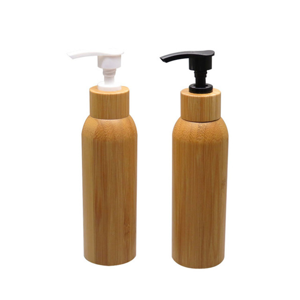 custom 30ml 50ml 100ml 120ml 150ml cosmetic jars and bottles set skincare plastic bamboo cosmetic cream jar lotion bottles set