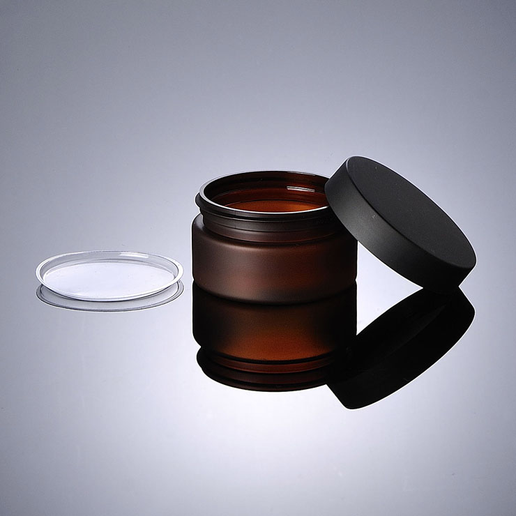 custom 3oz 4oz 100ml 100g cosmetic packaging amber pet plastic cream jar container with Aluminum lids